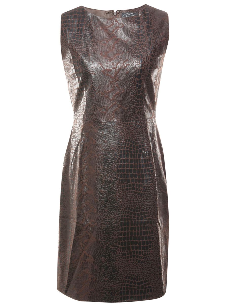 Animal Print Dark Brown Dress - S