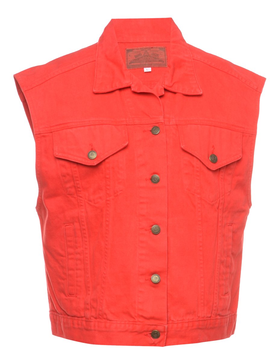 2000s Sleeveless Denim Jacket - L