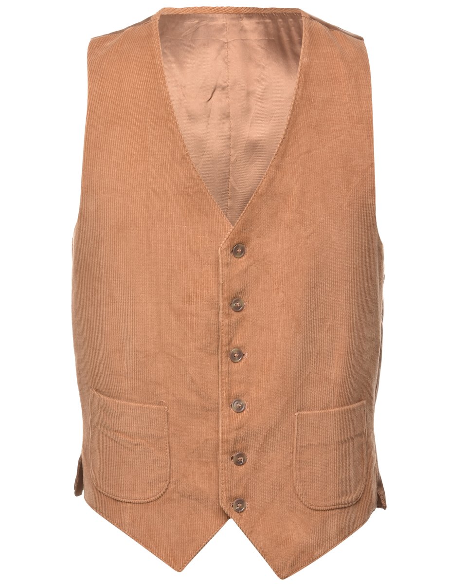 1990s Corduroy Front Waistcoat - L