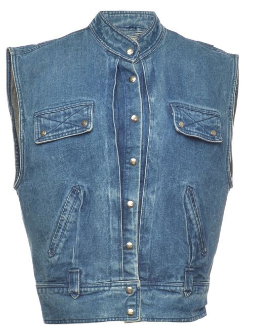 2000s Sleeveless Denim Jacket - M