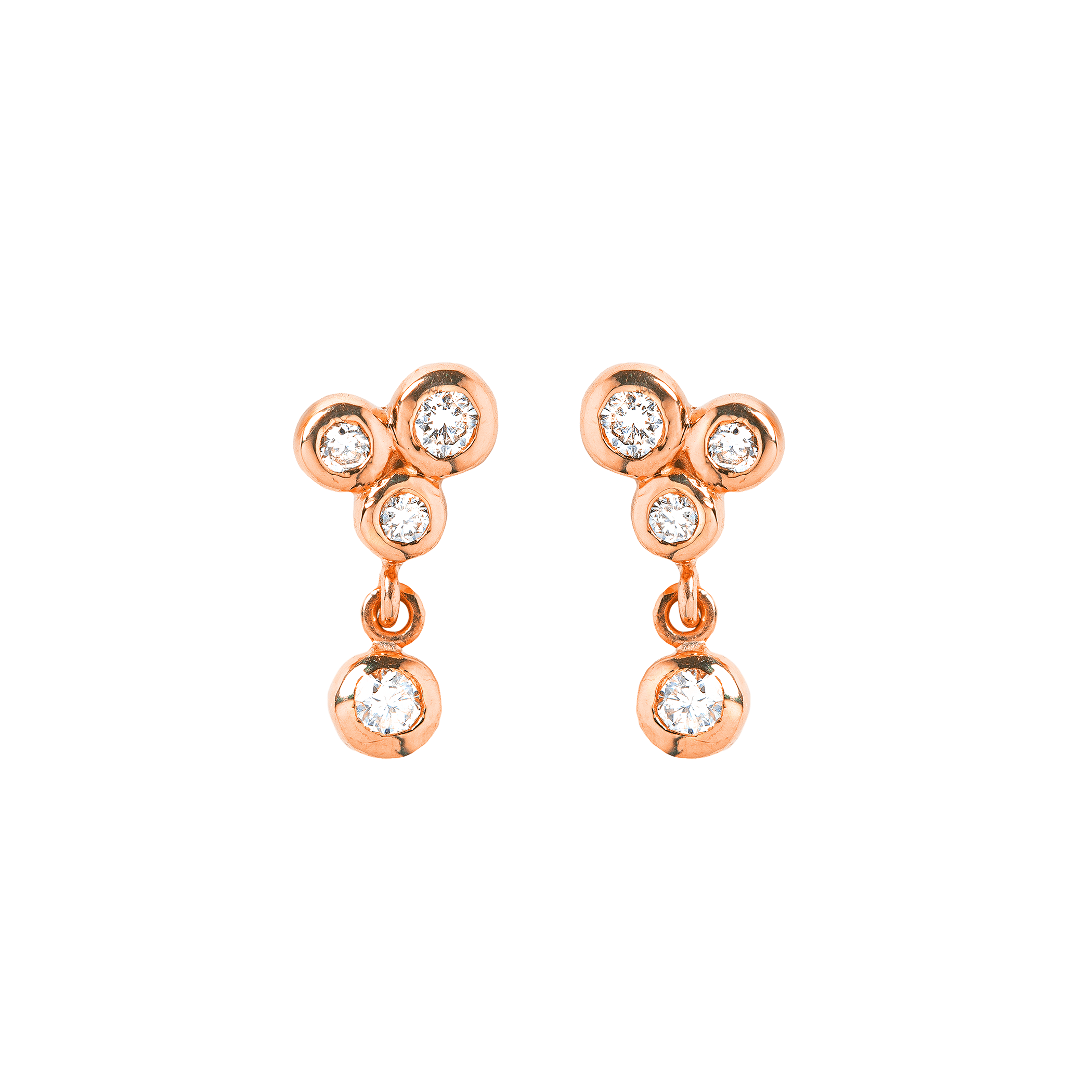 Fàbera Jewelry Bubble earrings in 18k recycled pink and lab grown