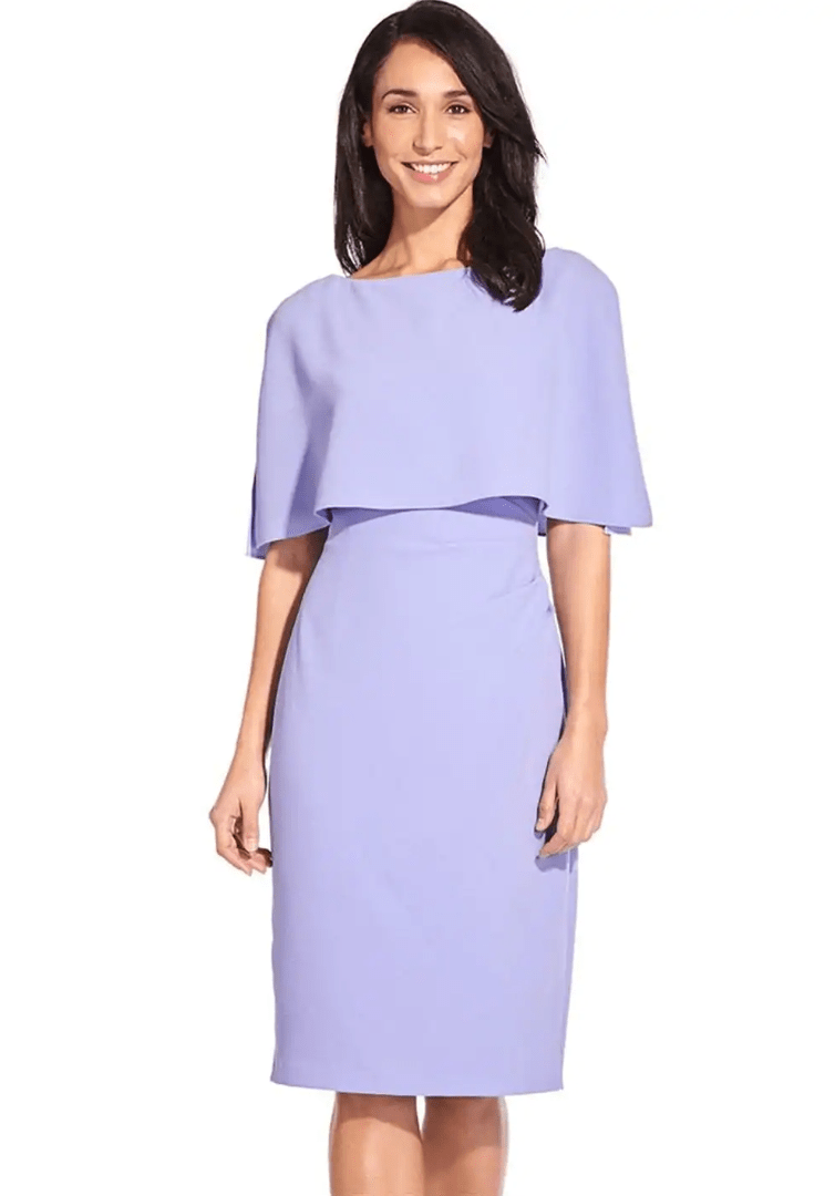 Adrianna Papell Boat neck cape dress ...